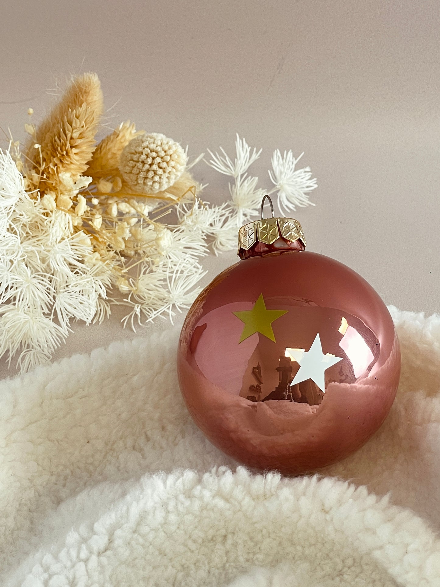 Boule de Noël vieux rose