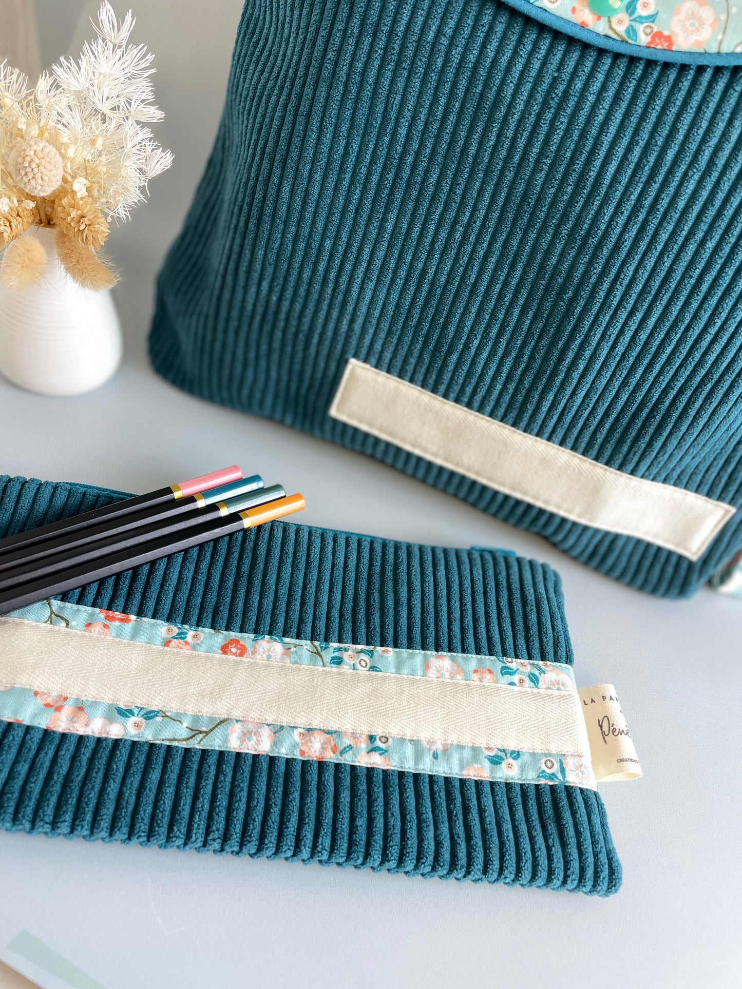 Trousse Fleurs bleues