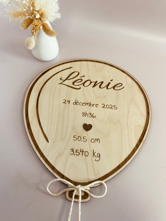 Ballon prénom bois