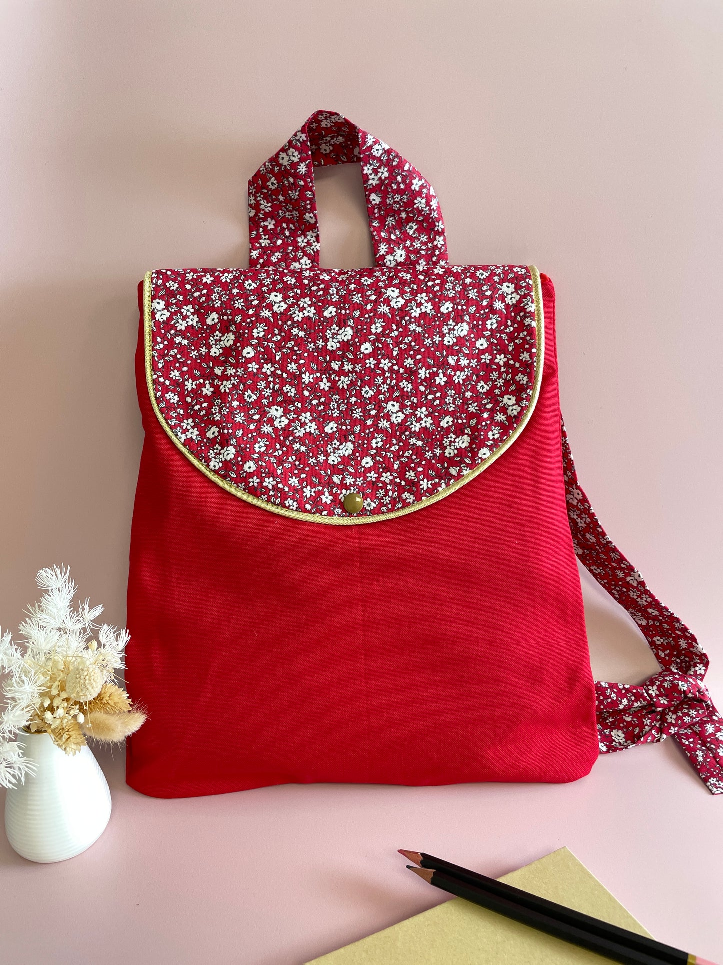 Sac à dos Fleurs blanches