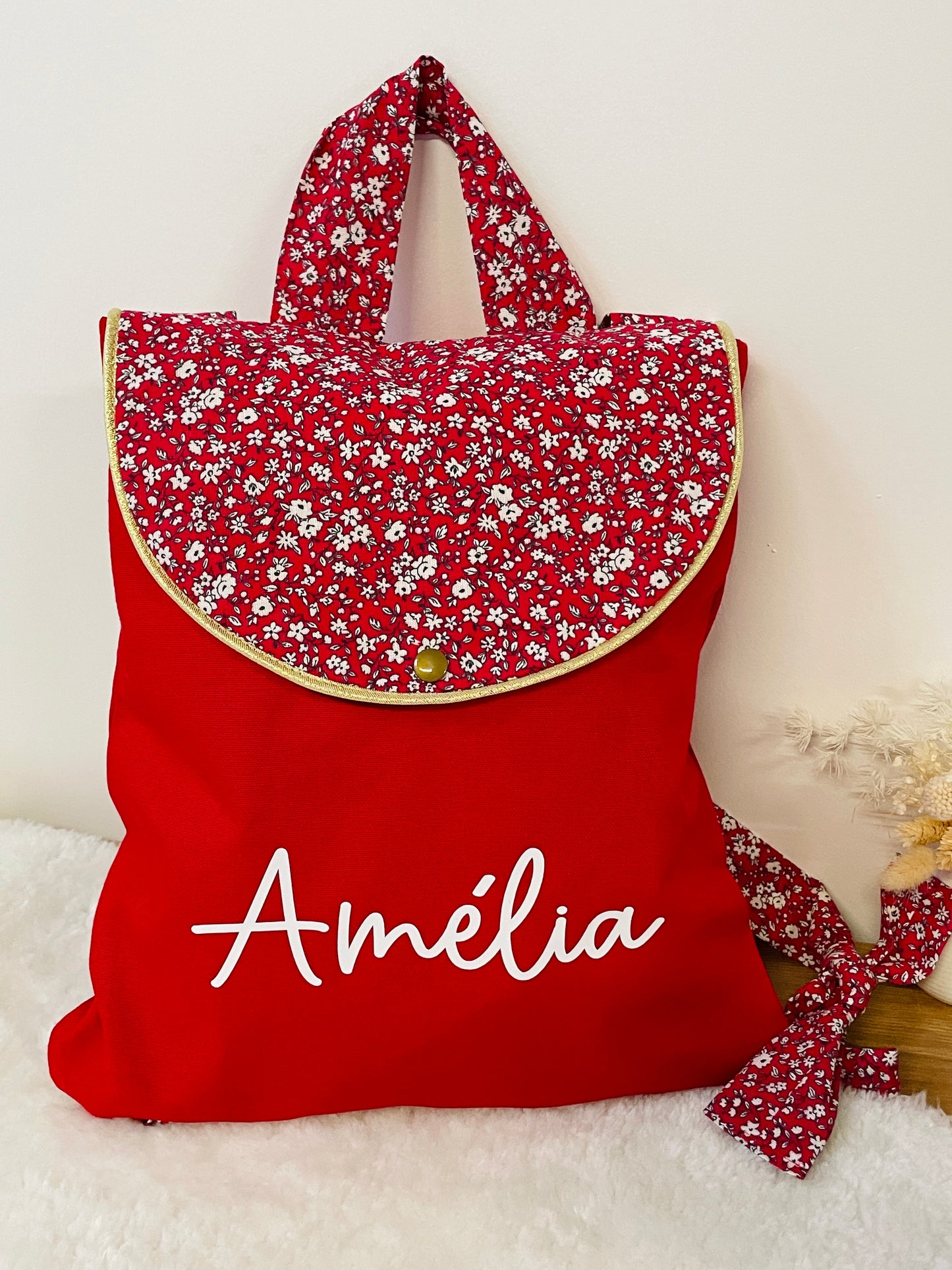 Sac à dos Fleurs blanches