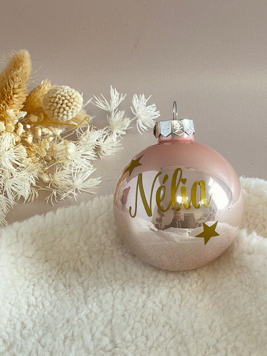 Boule de Noël rose