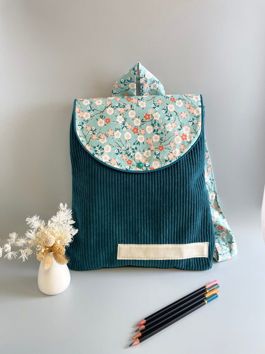 Mon sac à dos Fleurs bleues