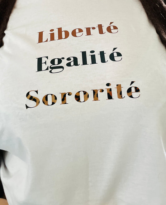 Tee shirt blanc Sororité Léopard