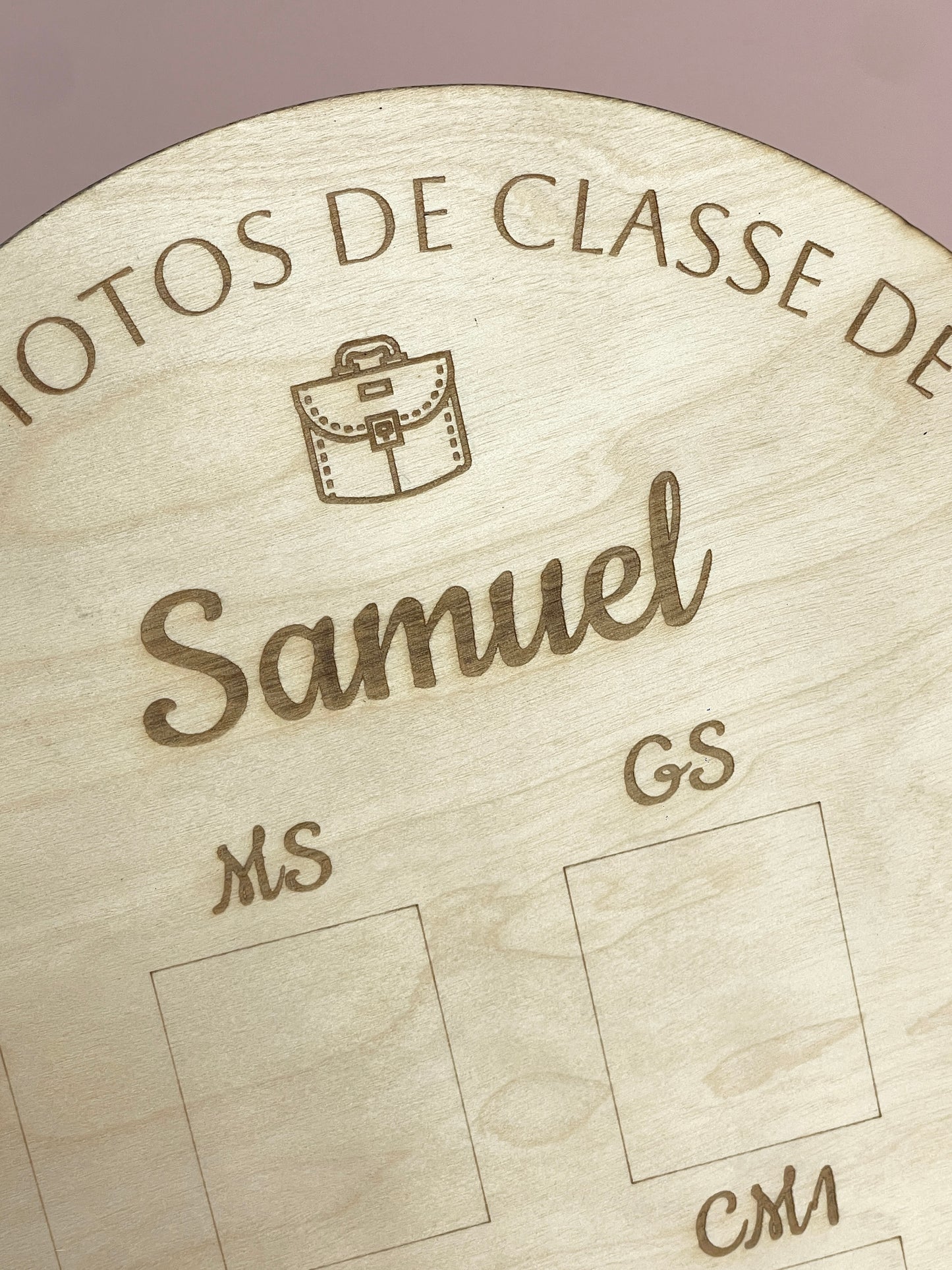 Cadre photos de classe personnalisé en bois - De la maternelle au collège