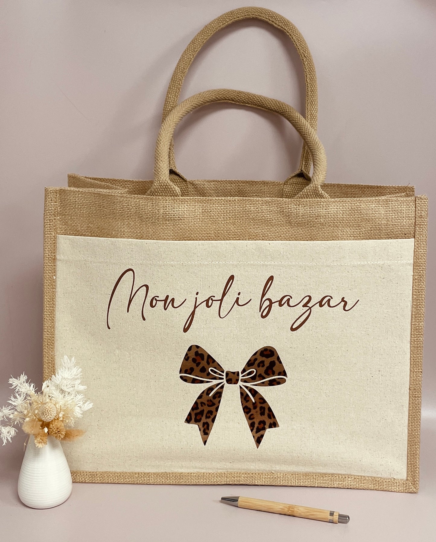 Sac cabas Mon joli bazar Léopard