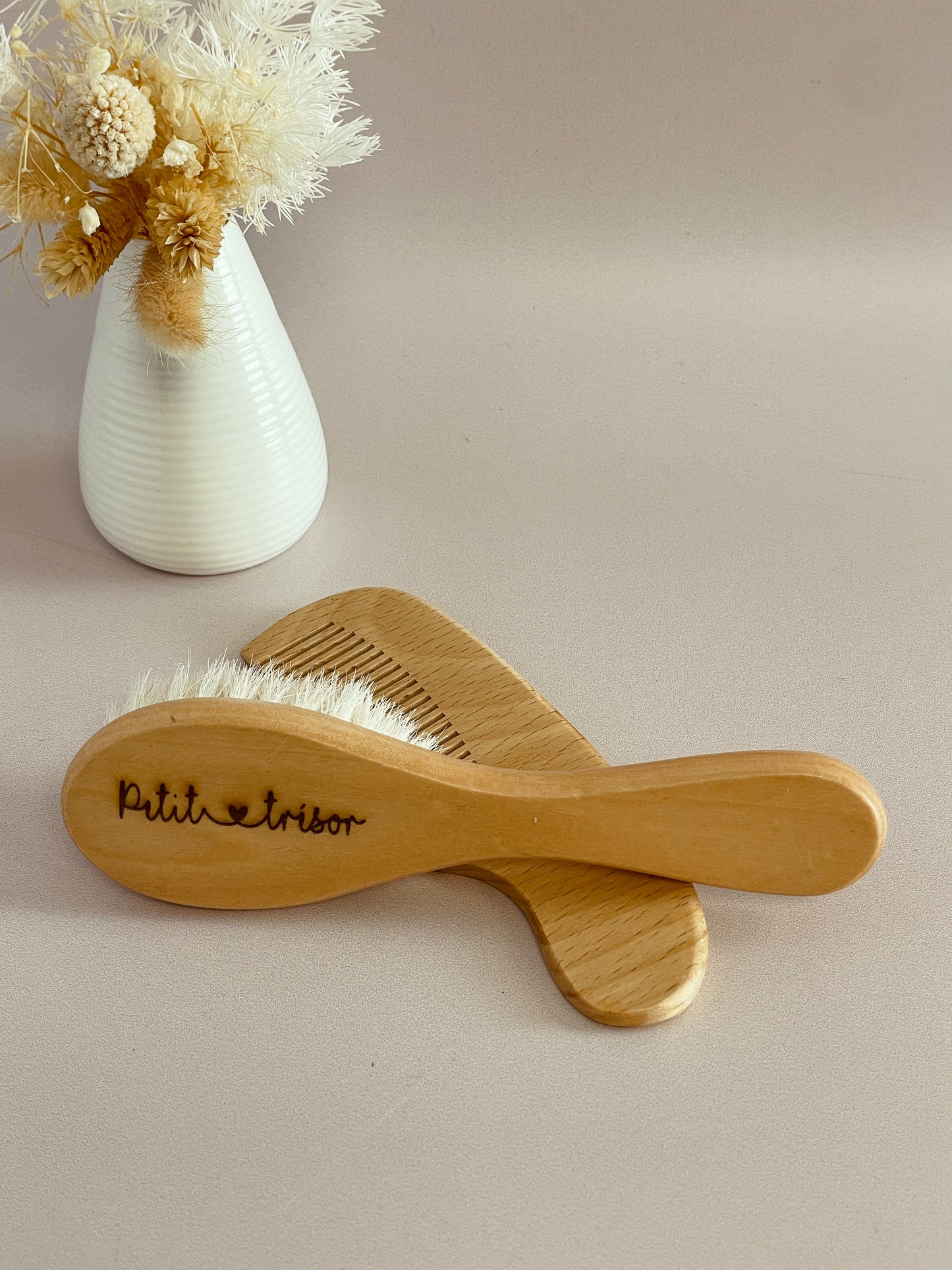 Brosse et peigne en bois personnalisés