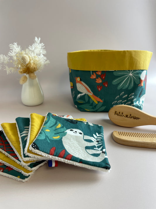 Panier et lingettes Jungle à personnaliser