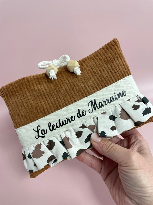 Pochette froufrou léopard pour livre ou liseuse