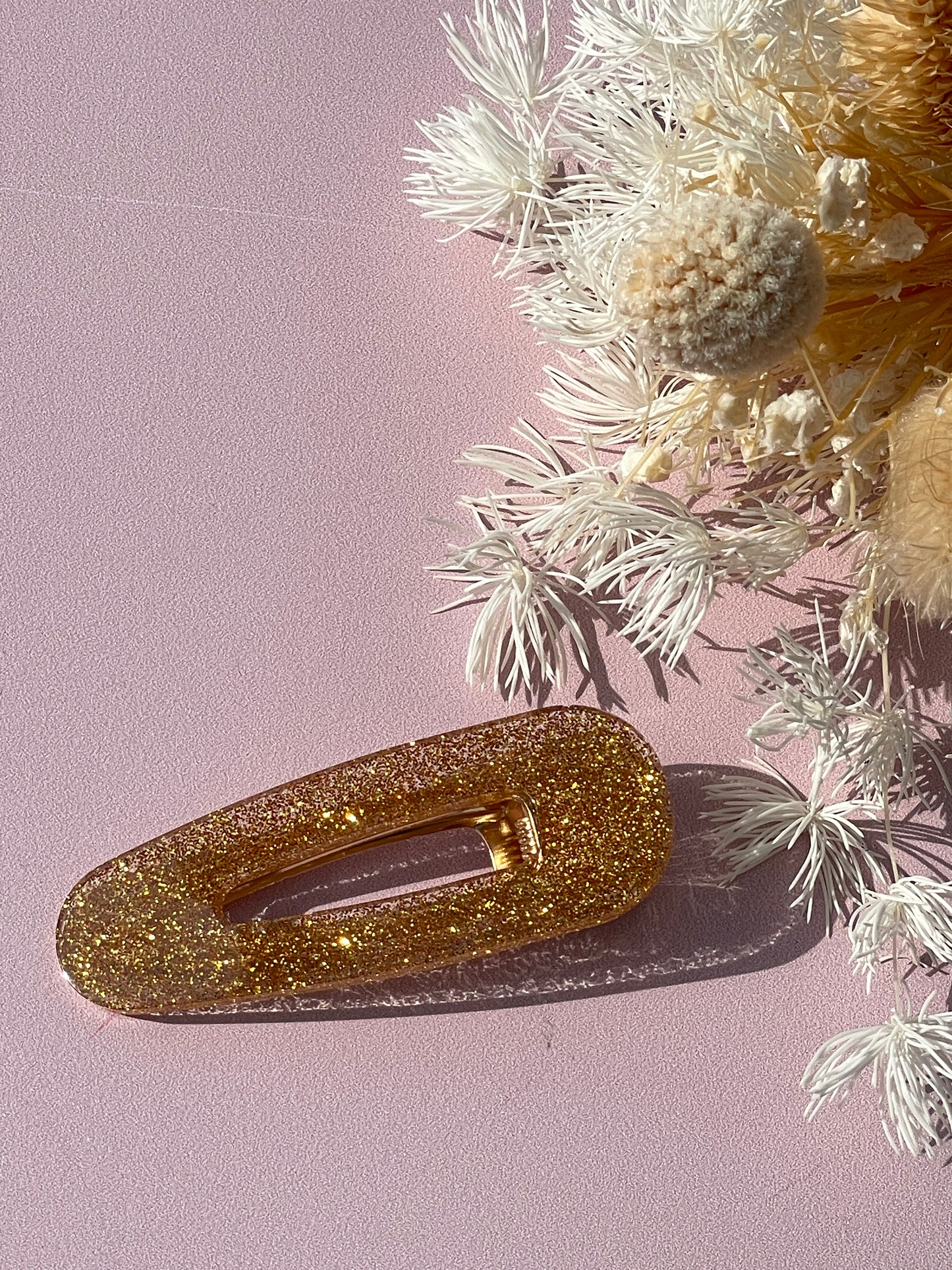 Barrette paillettes dorées