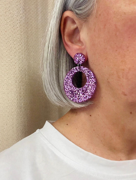 Boucles d’oreilles Yuna (vertes ou violettes)