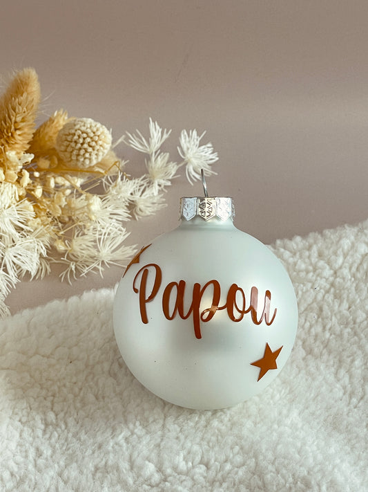 Boule de Noël blanche (6 cm)