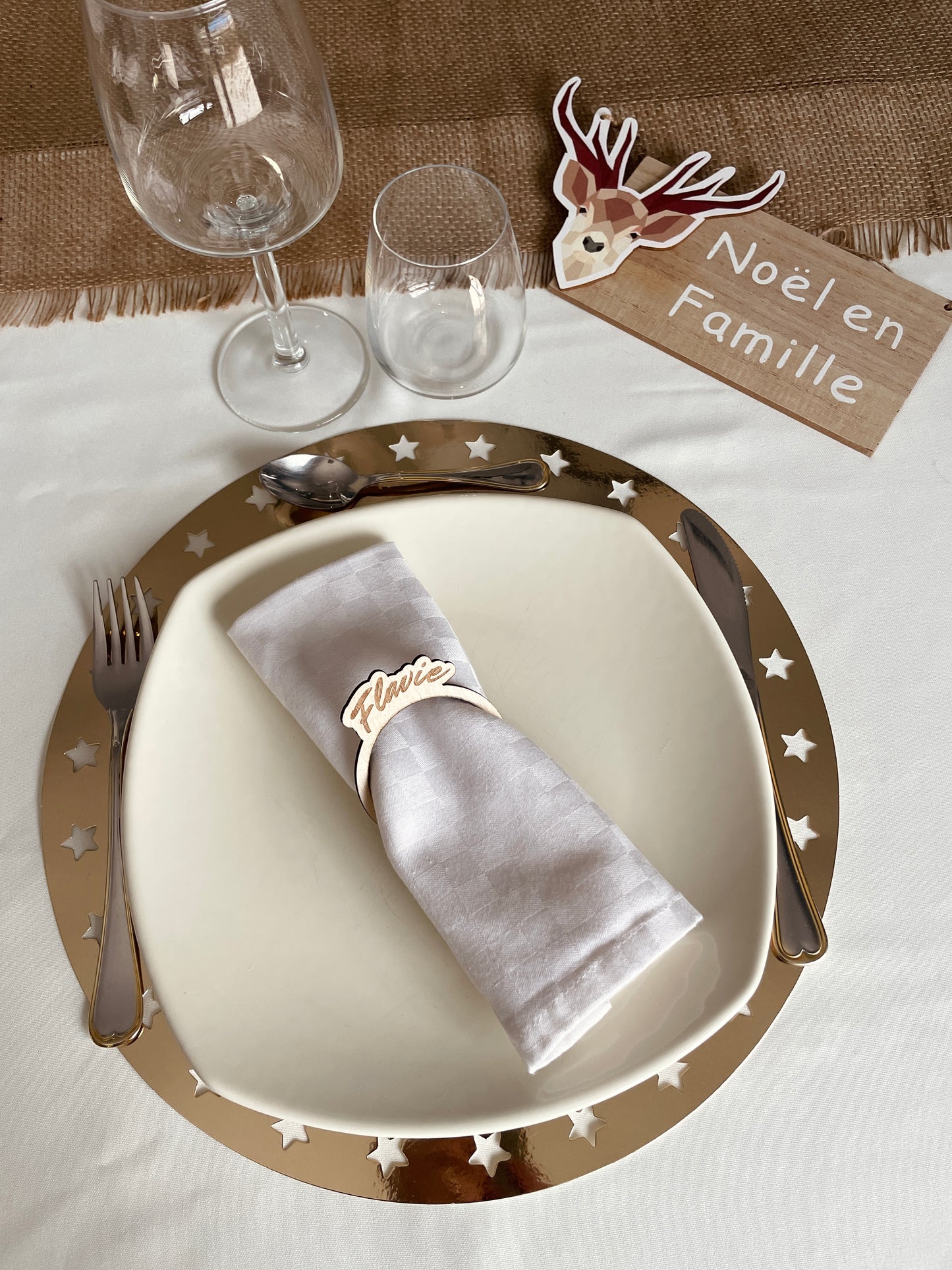 Marque place Prénom rond de serviette
