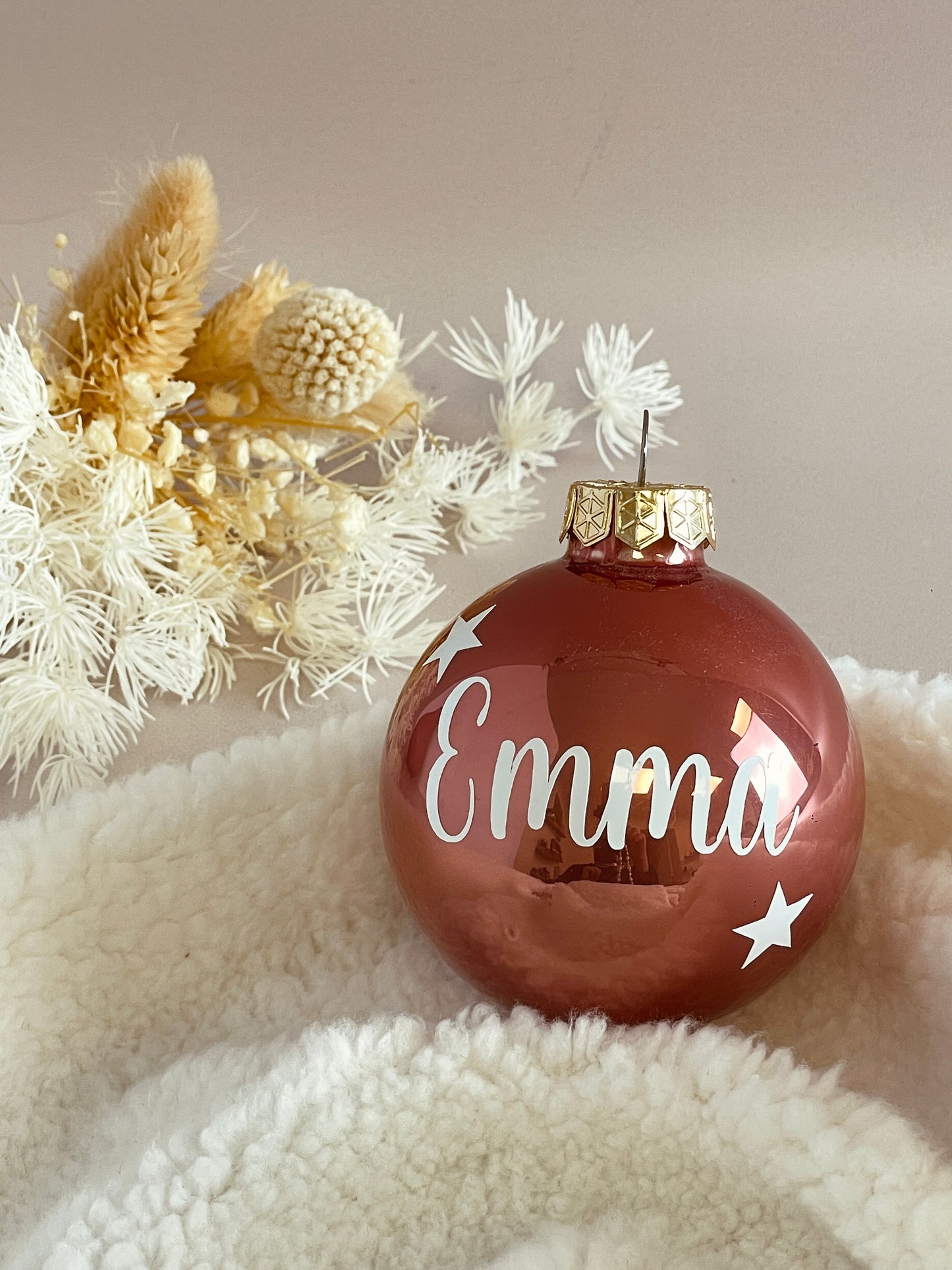 Boule de Noël vieux rose