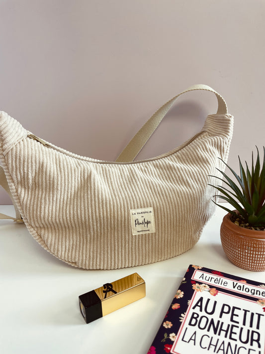 Sac demi lune beige