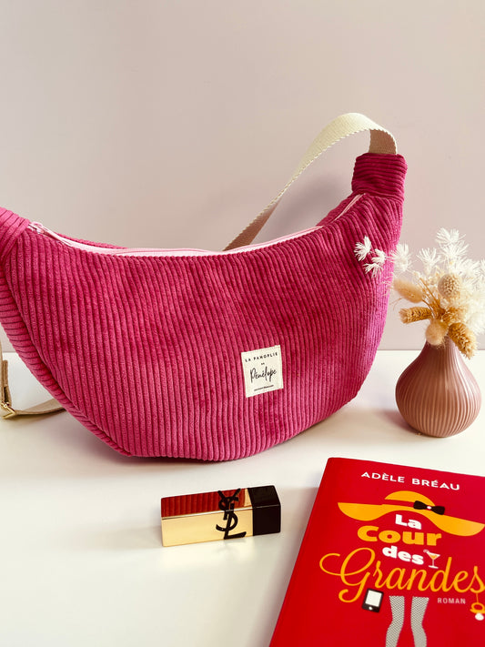 Sac demi lune fuschia