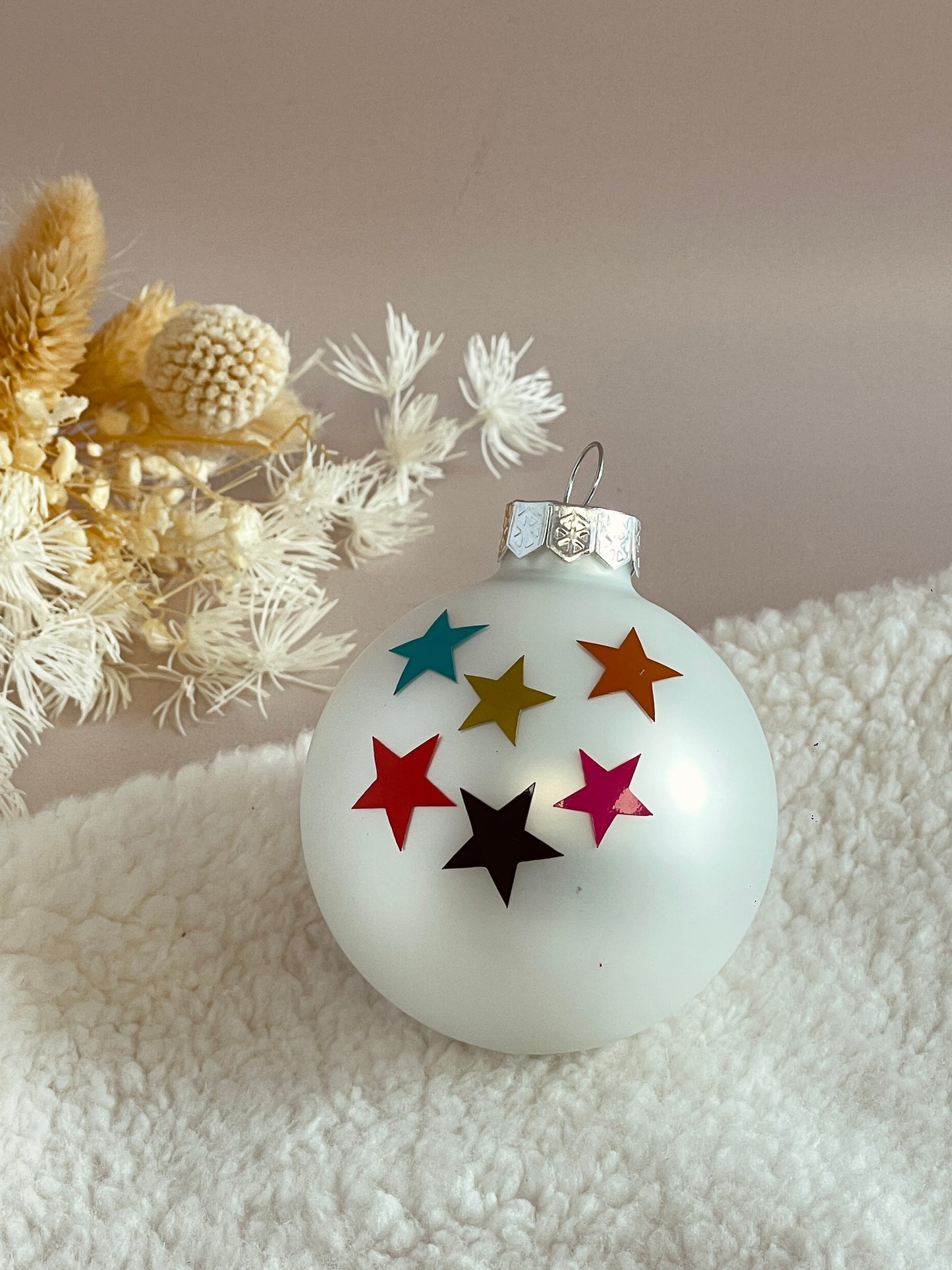 Boule de Noël blanche (6 cm)