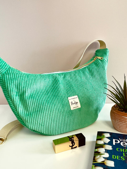 Sac demi lune vert menthe