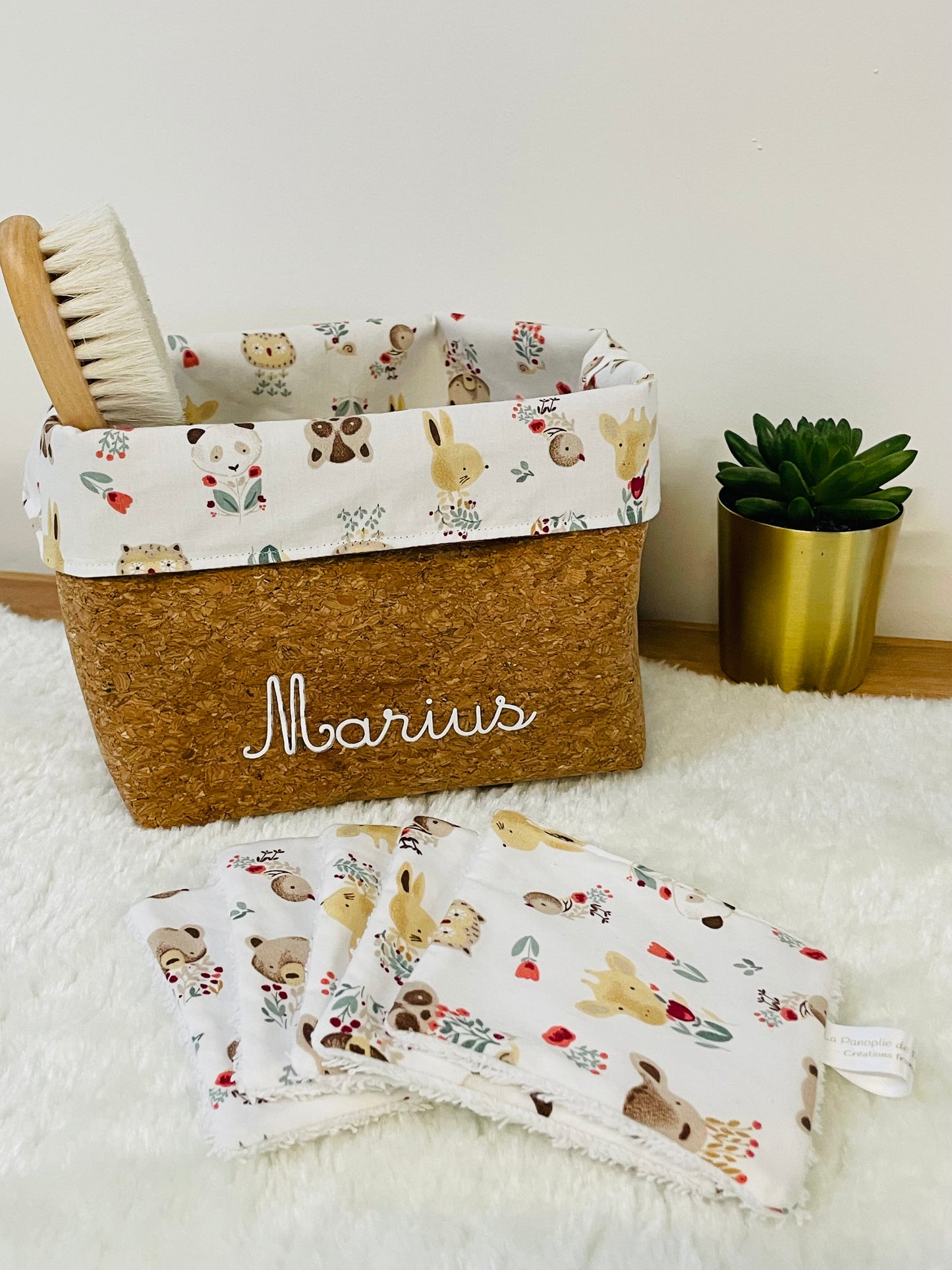Panier et lingettes Liège à personnaliser