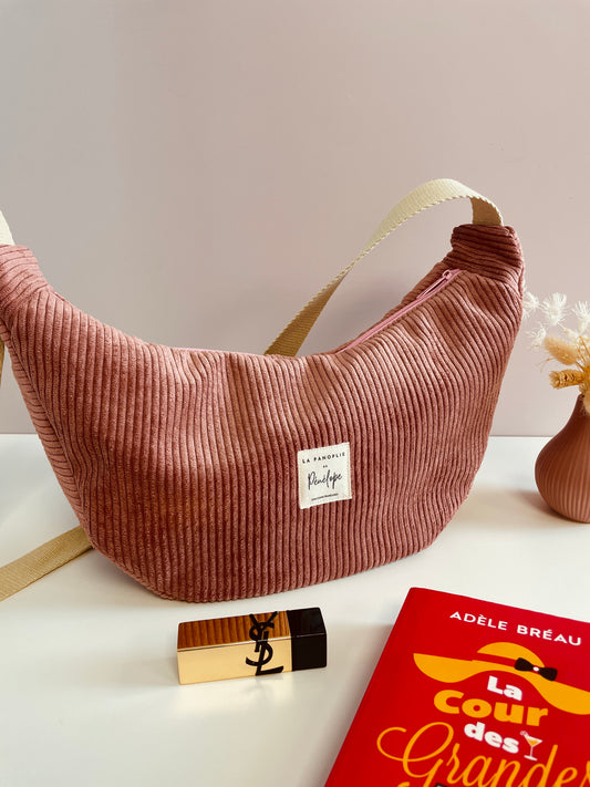 Sac demi lune rose