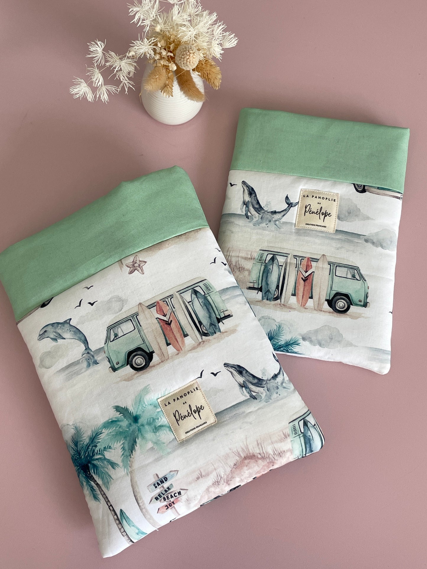 Pochette à livre molletonnée Surf