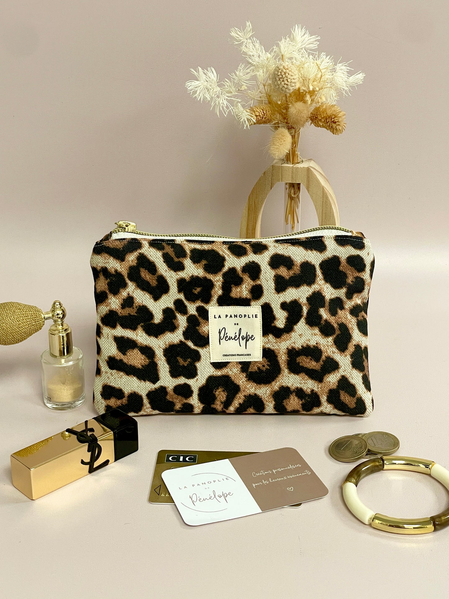 Pochette Léopard Zip