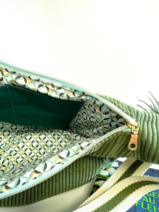 Sac demi lune kaki (géométrique)