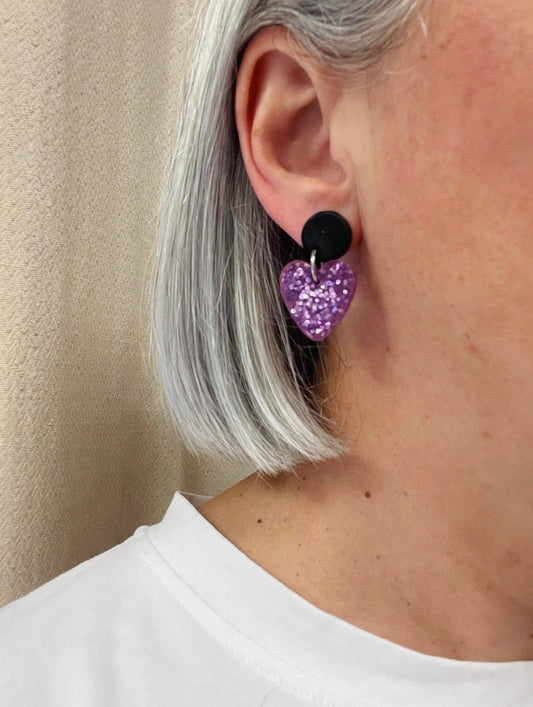 Boucles d’oreilles Amélia violette