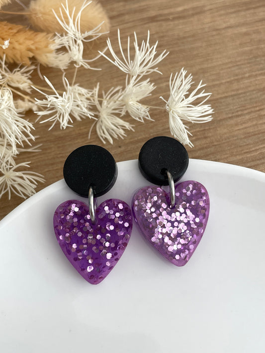 Boucles d’oreilles Amélia violette