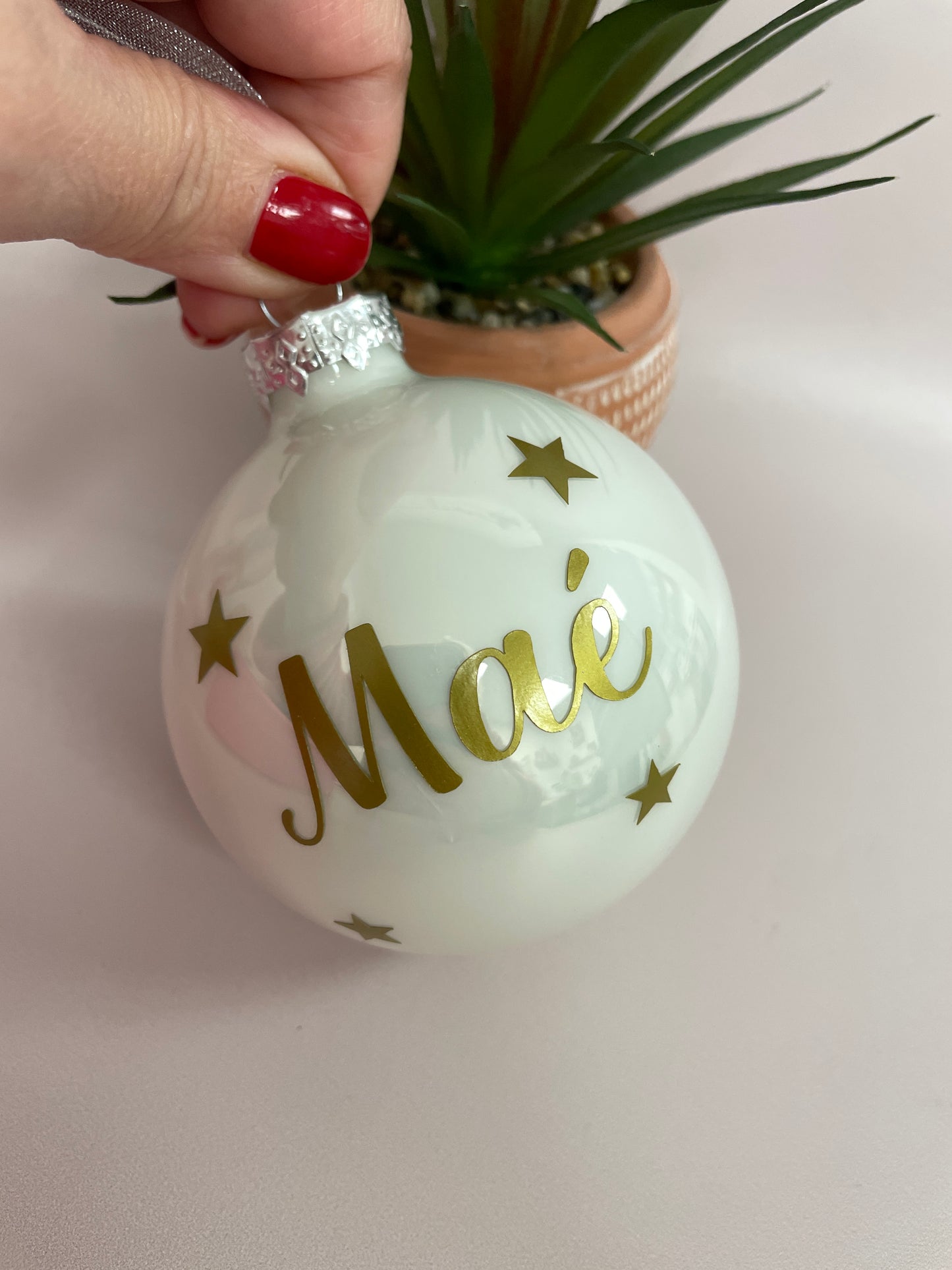 Boule de Noël blanche (8 cm)