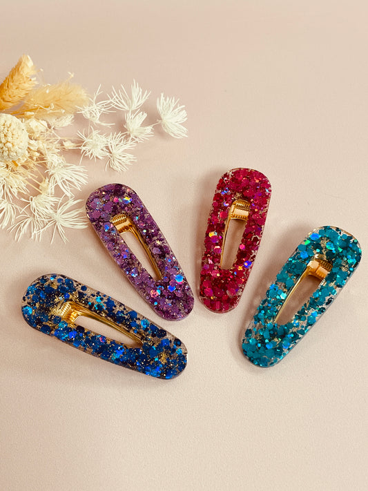 Barrette paillettes colorées