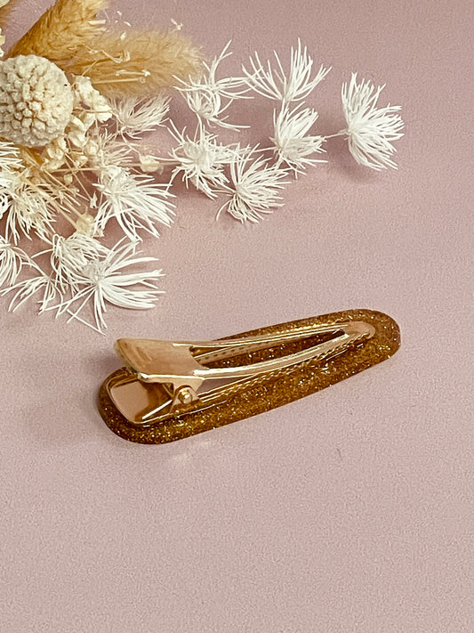 Barrette paillettes dorées