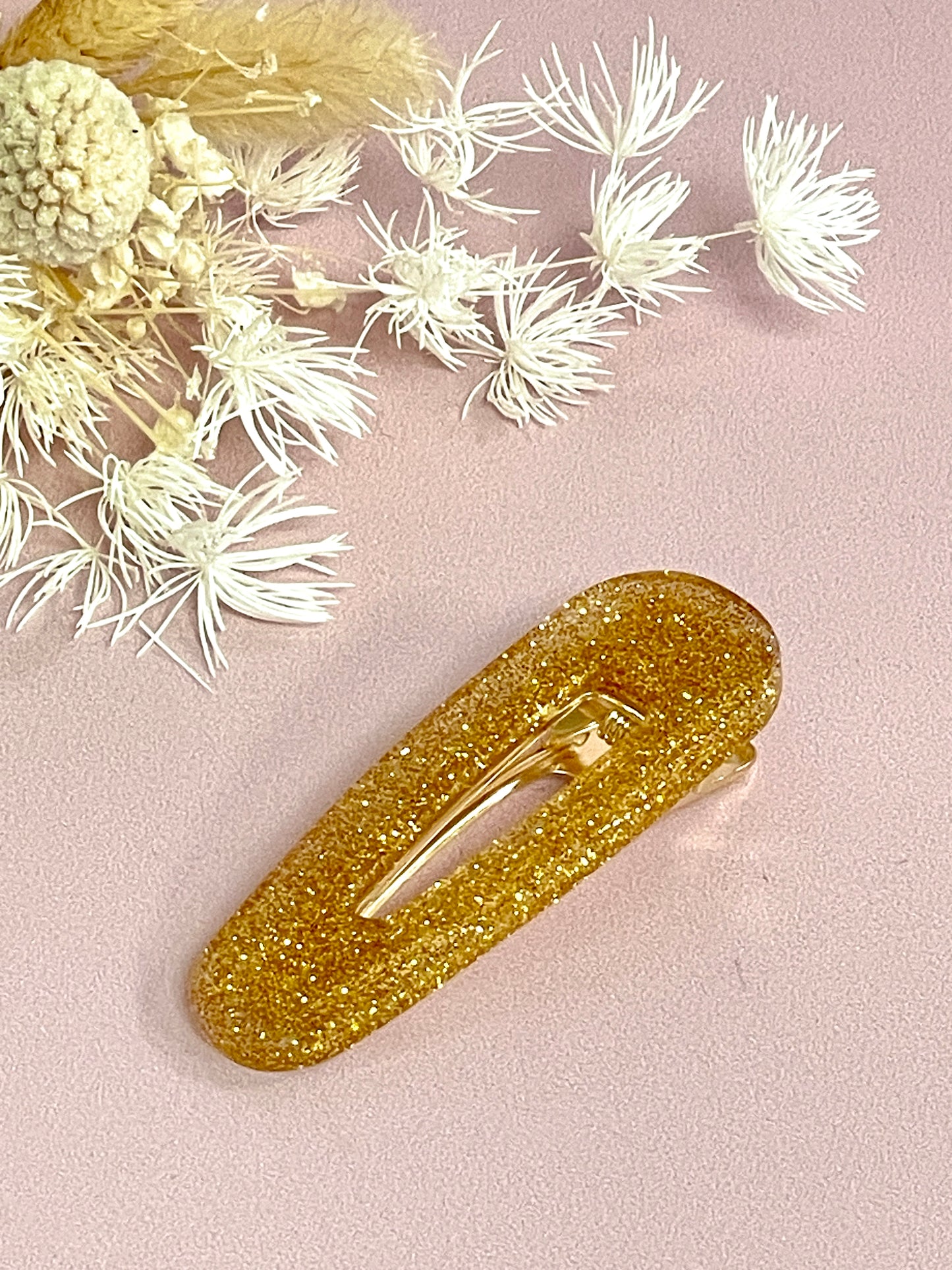 Barrette paillettes dorées