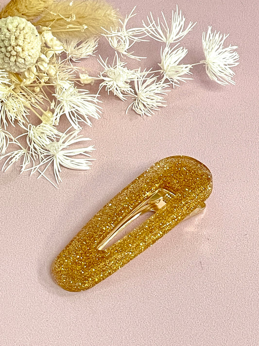 Barrette paillettes dorées
