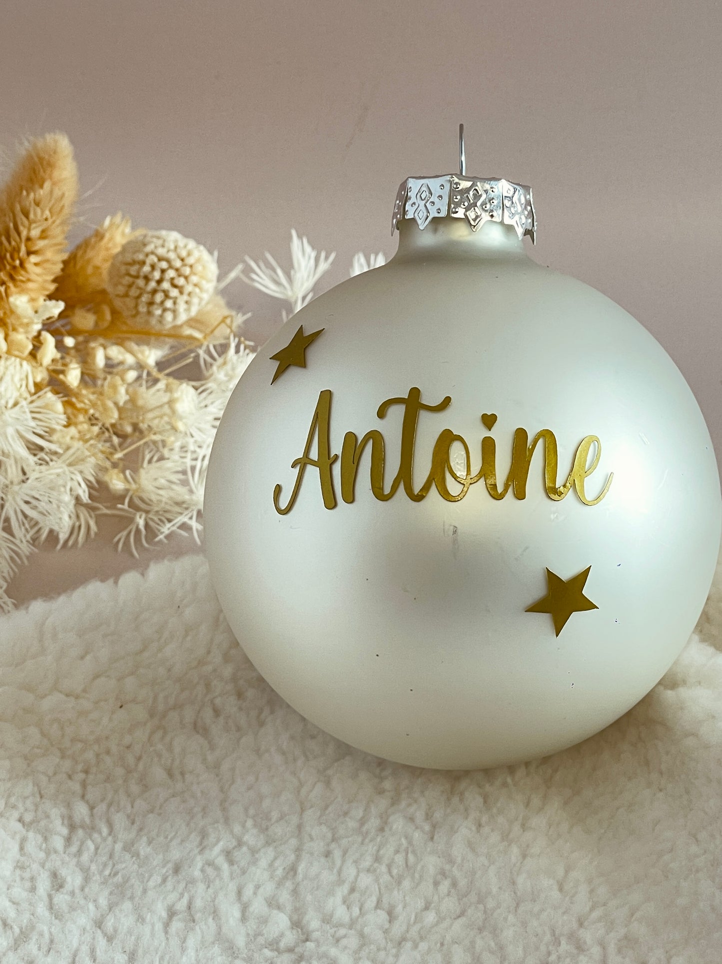 Boule de Noël blanche (8 cm)