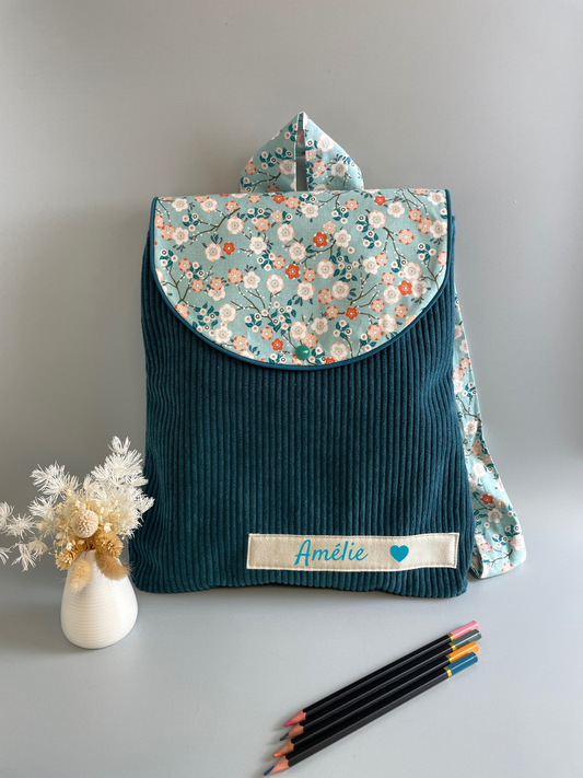 Mon sac à dos Fleurs bleues