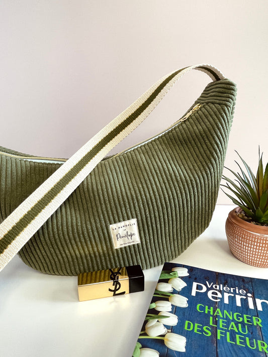 Sac demi lune kaki (géométrique)