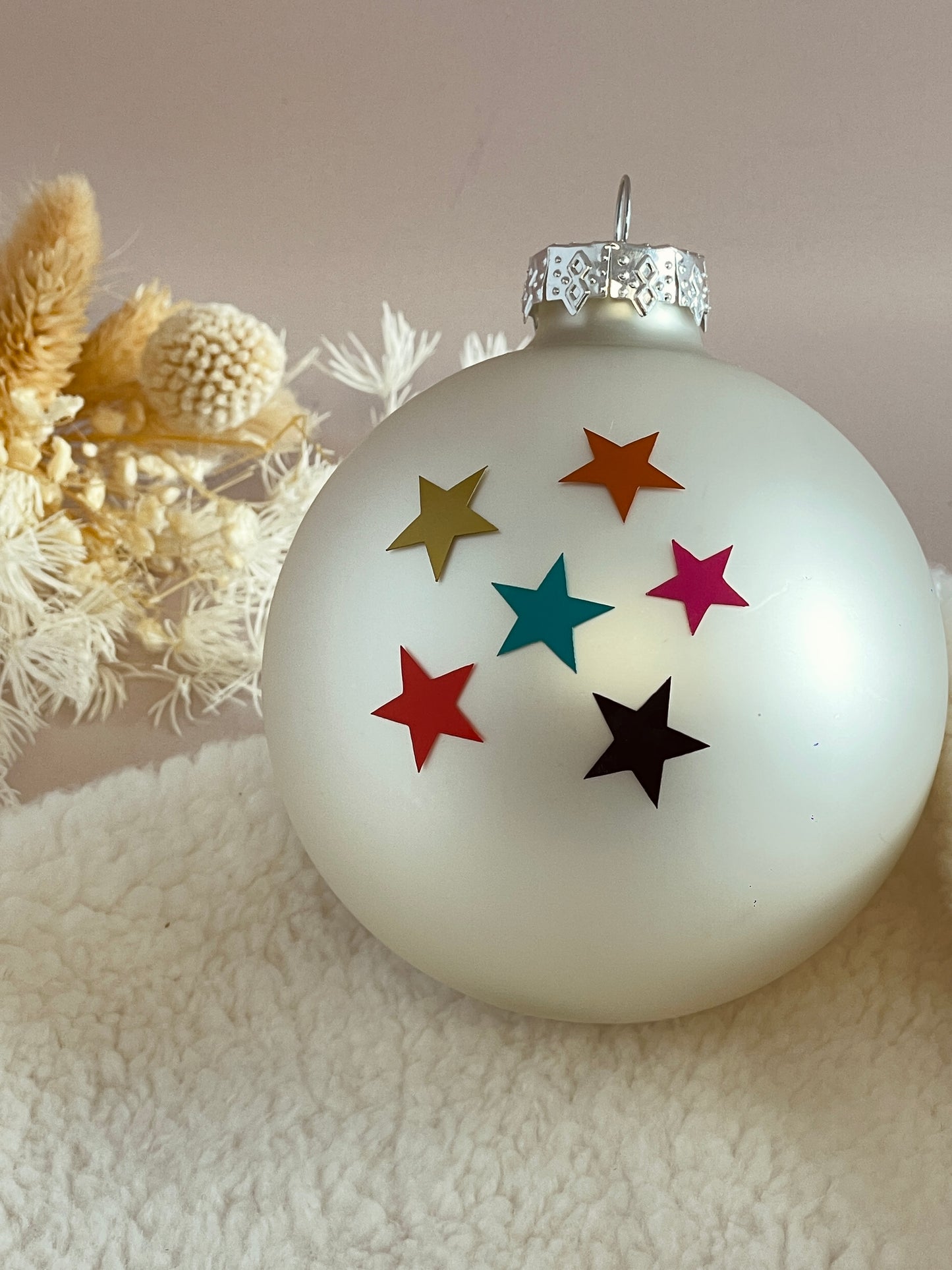 Boule de Noël blanche (8 cm)