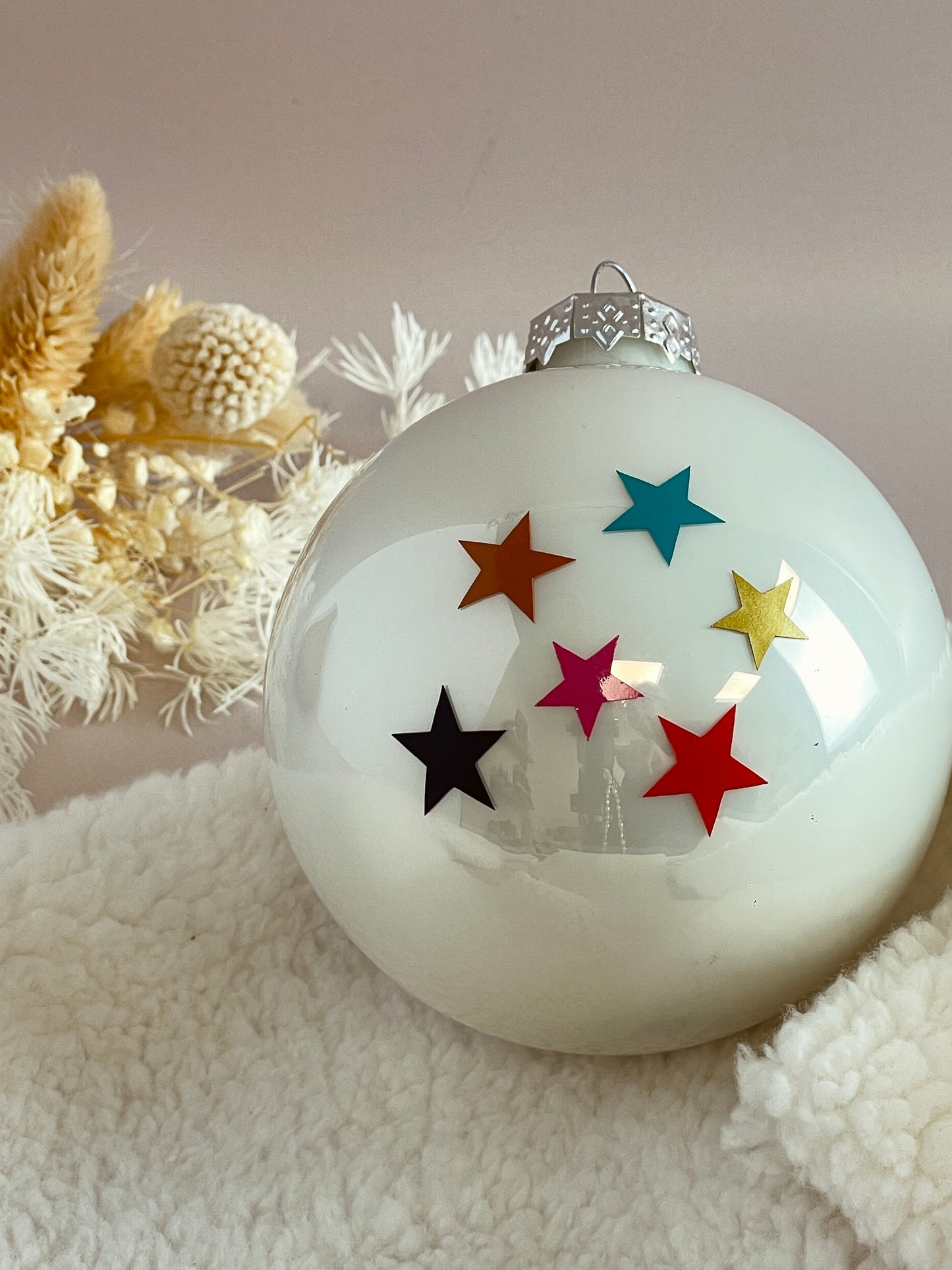 Boule de Noël blanche (8 cm)