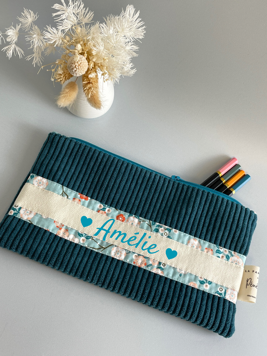 Trousse Fleurs bleues