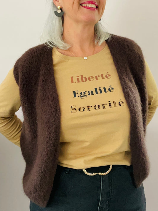 Tee shirt camel Sororité Léopard