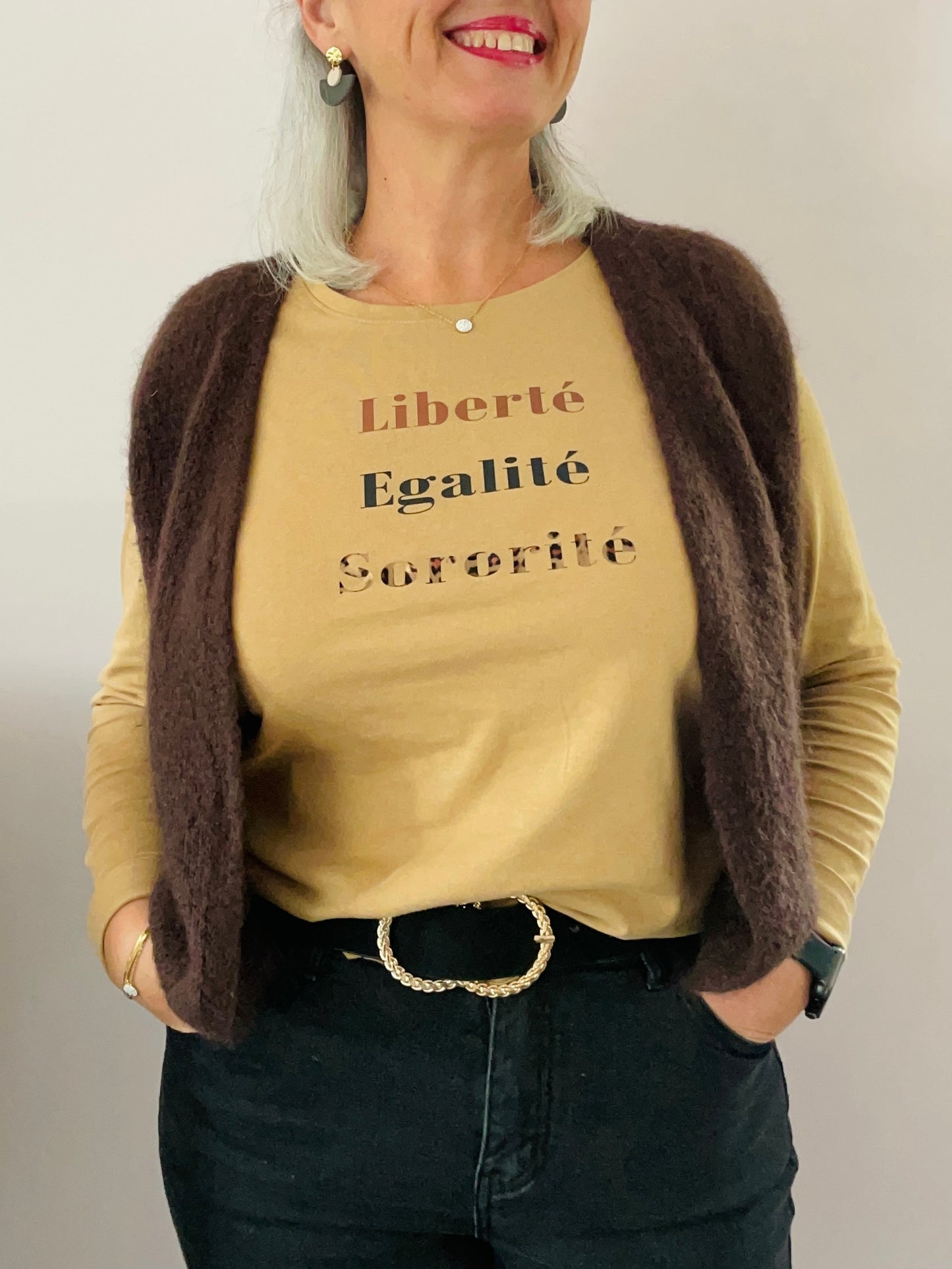 Tee shirt camel Sororité Léopard