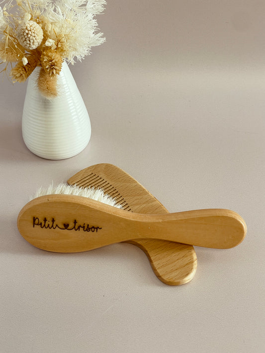 Brosse et peigne en bois personnalisés