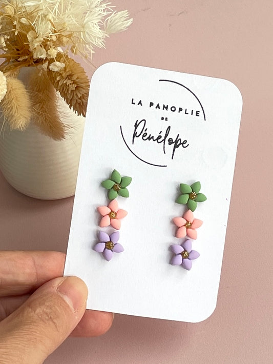 Boucles d’oreilles Mon trio douceur pastel