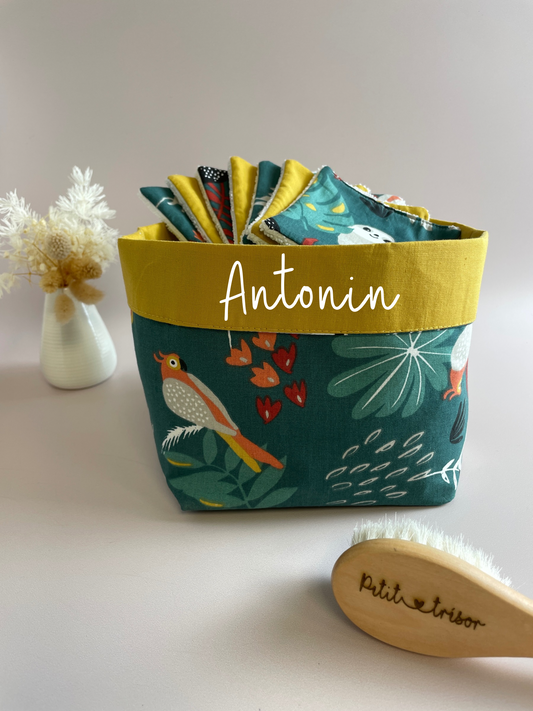 Panier et lingettes Jungle à personnaliser