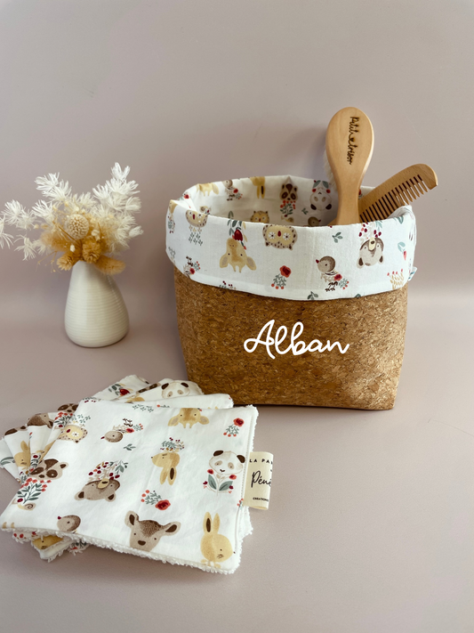 Panier et lingettes Liège à personnaliser