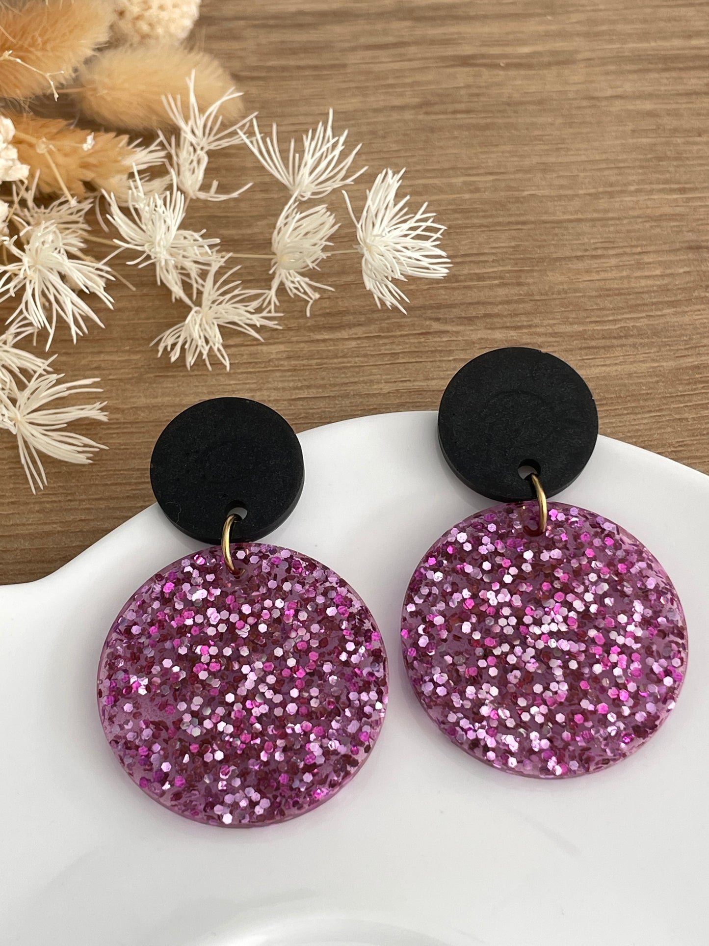 Boucles d’oreilles Liv roses