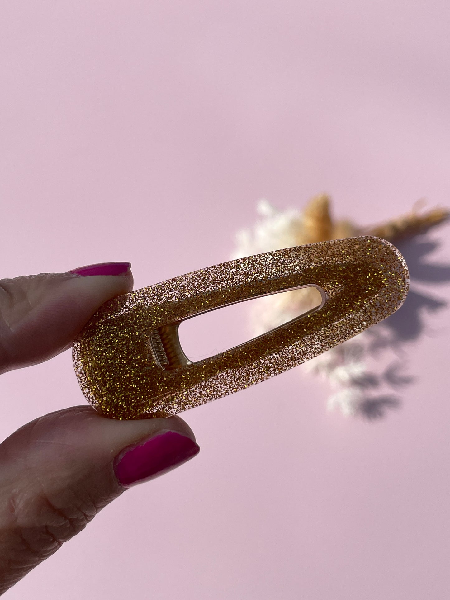 Barrette paillettes dorées