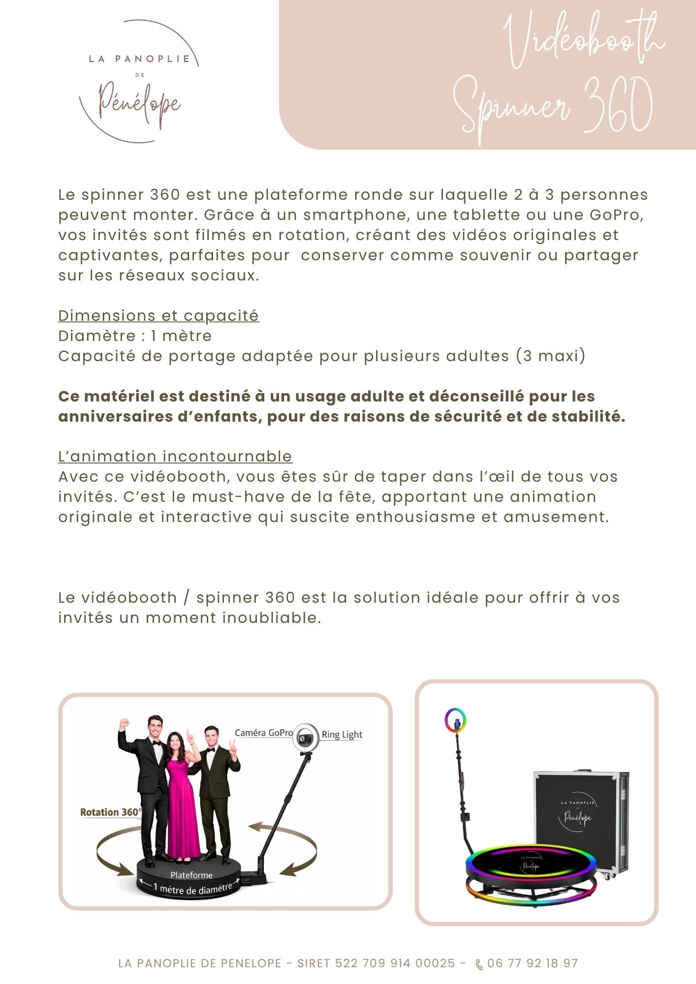 Location Vidéobooth (Photobooth 360 / Spinner 360)