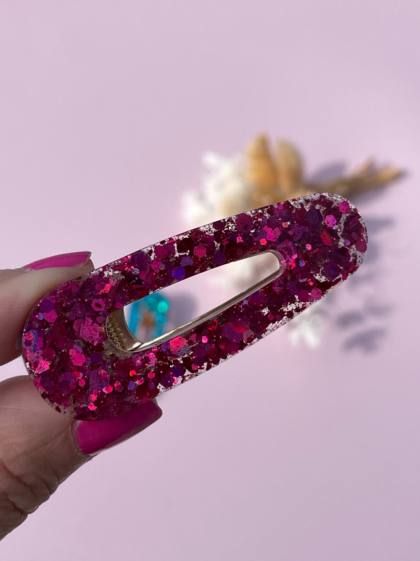 Barrette paillettes colorées